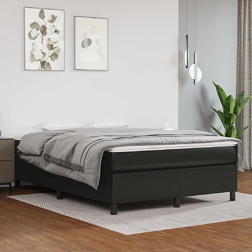 Maison Chic Lit Adulte - Lit simple Lit à sommier tapissier avec matelas moelleux - Meuble de Chambre - Noir 140x190 cm Similicuir -MN95825