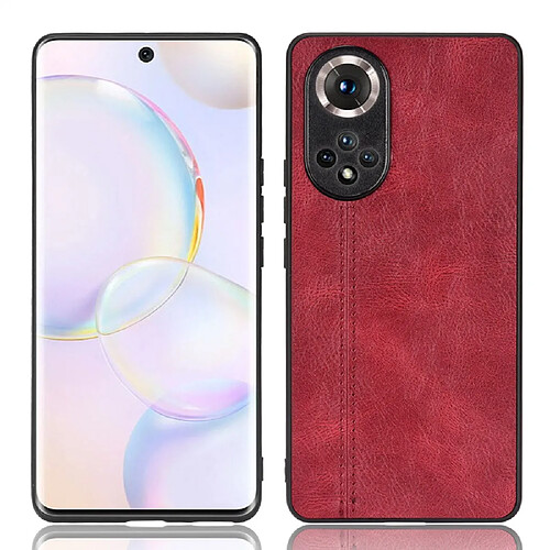 Coque en TPU + PU léger, style rétro rouge pour votre Honor 50