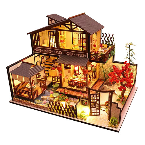 Creative DIY DollHouse Kit Meubles Chinois Style Chalet En Bois Modèle avec Ornements Jouet