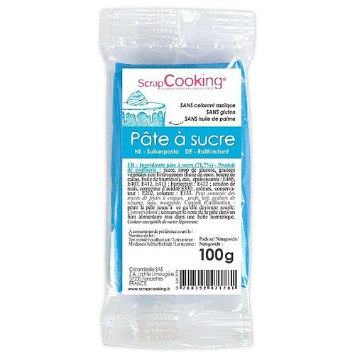 Scrapcooking Pâte à sucre bleue 100 g