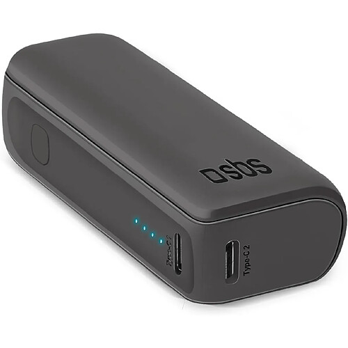 SANAG Powerbank Compact 5000Mah Chargeur Portable 10W Charge Rapide Chargeur Pour Smartphone Android Et Iphone Transportable En Avion, 1 Port Usb-C Et 1 Usb-A, Câble De Charge Inclus