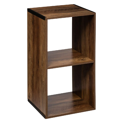 Atmosphera, Createur D'Interieur Etagère 2 Cases Mix - P. 34,5 cm x H. 67,5 cm - Marron