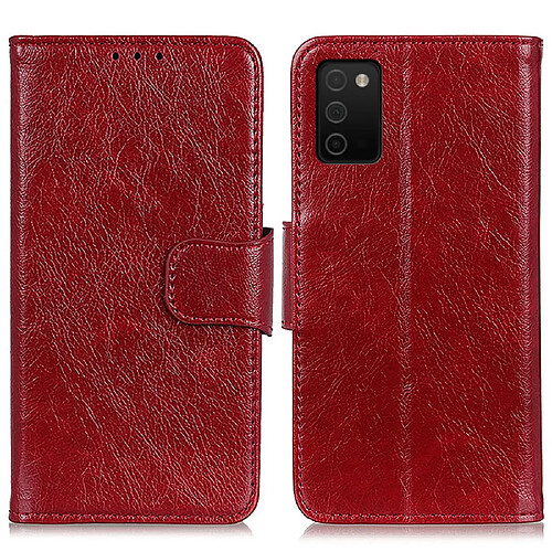 Etui en PU Texture Nappa avec support rouge pour votre Samsung Galaxy A03s