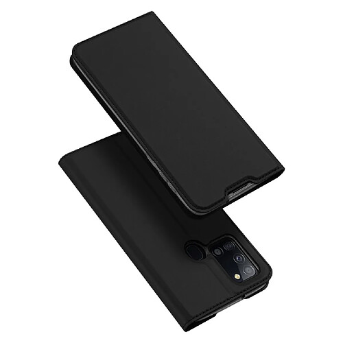 Etui en PU avec porte-carte noir pour votre Samsung Galaxy A21s