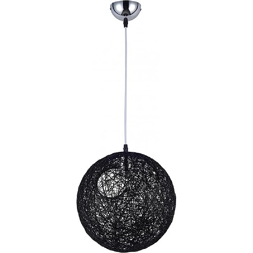 ICONIK INTERIOR Lampe de plafond - Lampe suspendue design boule - Corde - Wanton Noir