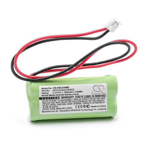 vhbw Batterie NiMH 700mAh (2.4V) pour le domaine médical comme Apex-Locator comme Dentsply GP210AAHC2BMXZ