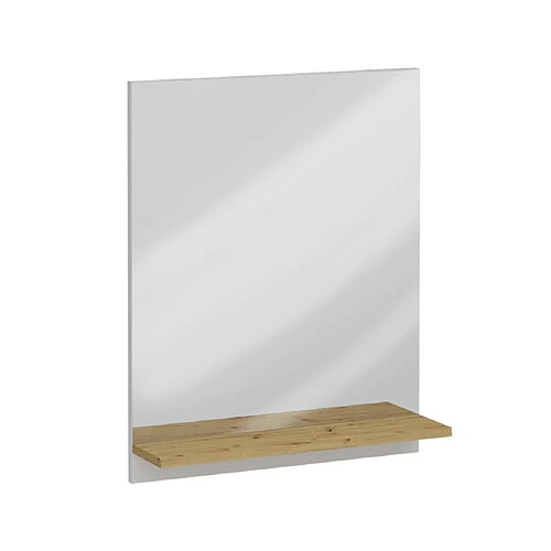 FMD Miroir mural avec étagère 54,5x13,5x67,5 cm Chêne artisanal