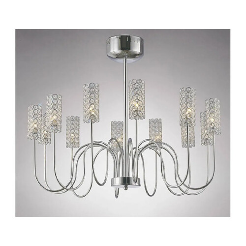 Luminaire Center Suspension Martina 12 Ampoules chrome poli/cristal