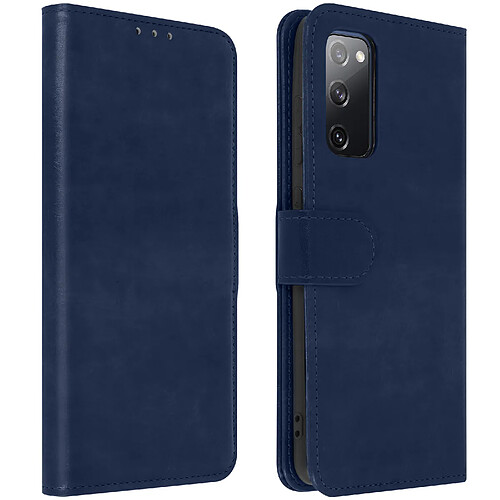 Avizar Housse Samsung Galaxy S20 FE Folio Vintage Porte-carte Fonction Support Bleu