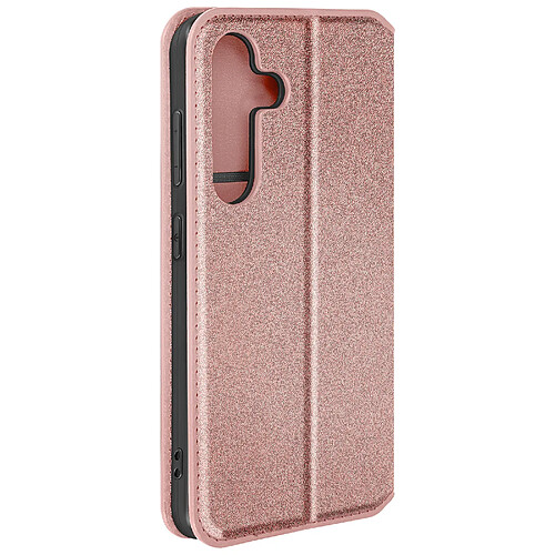 Avizar Étui pour Galaxy S24 Porte-carte Support Vidéo Clapet Magnétique Rose Champagne