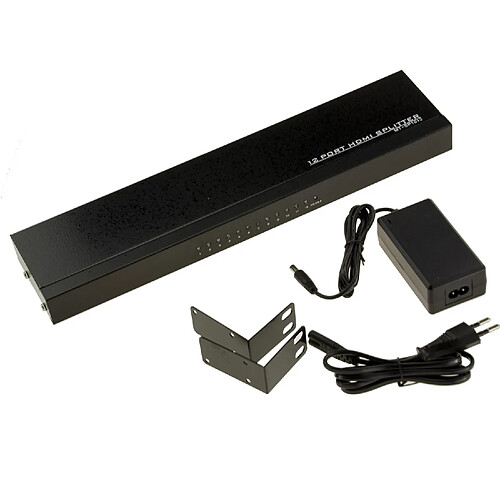 Kalea-Informatique SPLITTER HDMI 12 PORTS RACKABLE - RESOLUTION 3D 4K 3840*2160 à 30Hz - Duplique le son et l'image d'une source HDMI