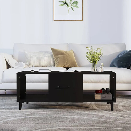 Maison Chic Table basse,Table Console Table d'appoint, Table pour salon Noir 102x50x40 cm Bois d'ingénierie -MN64971