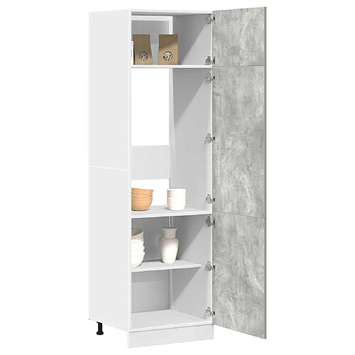 vidaXL Armoire de réfrigérateur Gris béton 60x57x207 cm Aggloméré