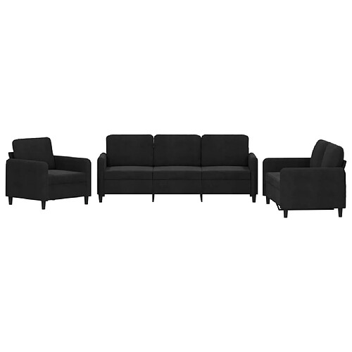 Maison Chic Ensemble de canapés 3 pcs, Canapé droit Sofa pour Salon noir velours -GKD495253