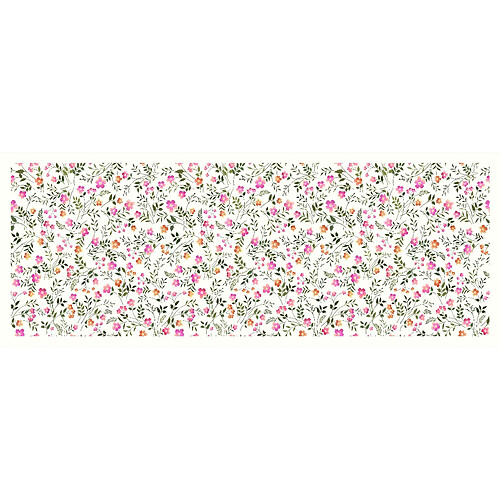 Alter Chemin de cuisine, 100% Made in Italy, Tapis antitache avec impression numérique, Chemin de table antidérapant et lavable, Fleurs - Modèle Bettie, 140x52 cm