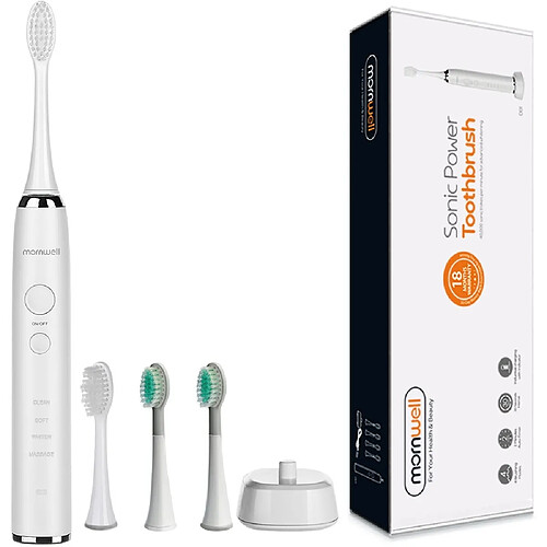 Wewoo Brosses à dents IPX7 Brosse à électrique rechargeable imperméableadulteSonic PulseUS Plug Blanc