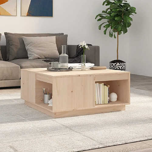 Maison Chic Table basse,Table Console Table d'appoint, Table pour salon 80x81x36,5 cm Bois massif de pin -MN19471