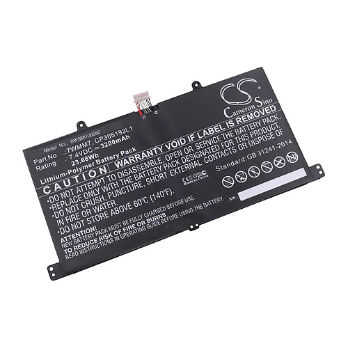 vhbw Li-Polymère batterie 3200mAh (7.4V) pour clavier sans fil wireless keyboard Dell CFC6C, D1R74, Venue 11 Pro Keyboard Dock