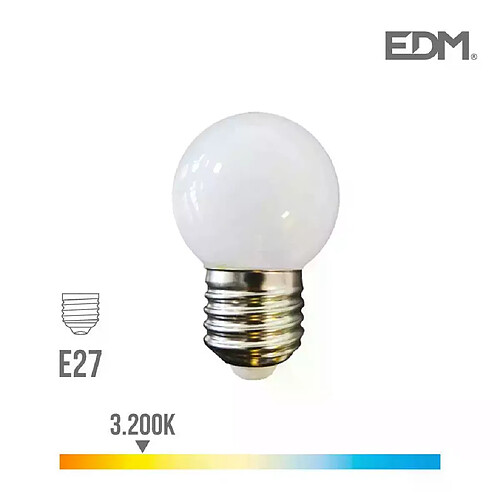 Edm Ampoule LED E27 1,5W Ronde équivalent à 15W - Blanc Chaud 3000K