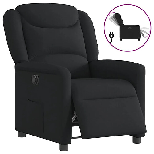 vidaXL Fauteuil inclinable électrique Noir Tissu