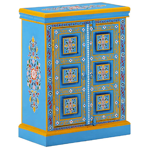 vidaXL Buffet Bois massif de manguier Peinture manuelle turquoise