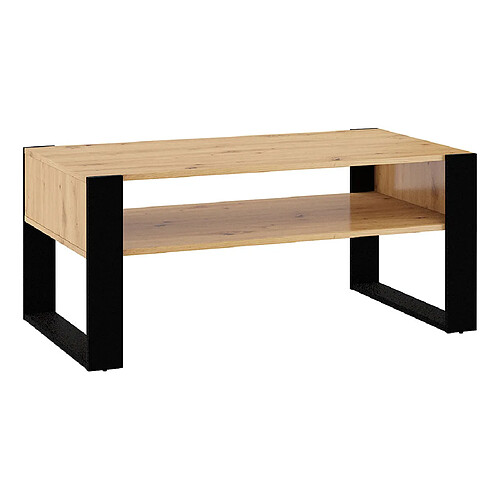 Bestmobilier Donnely - table basse - bois et noir - 110 cm