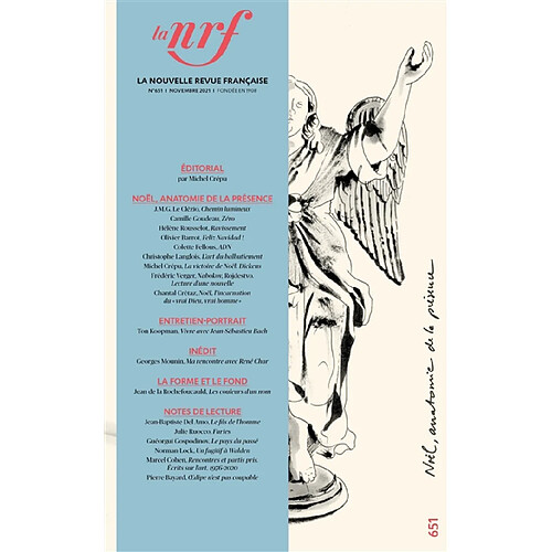 Nouvelle revue française, n° 651. Noël, anatomie de la présence · Occasion