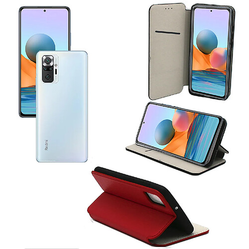 Xeptio Xiaomi Redmi Note 10 PRO 4G Etui Protection Portefeuille rouge à Rabat avec Porte Cartes - Housse Xiaomi Redmi Note 10 PRO 4G Folio Coque Antichoc