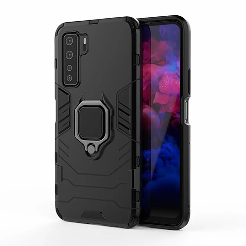 Coque en TPU combo avec support de bague noir pour votre Huawei Nova 7 SE/P40 Lite 5G