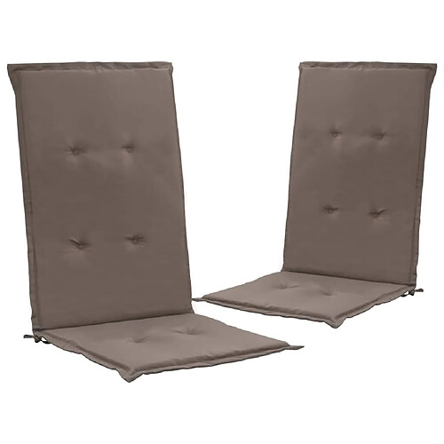 Decoshop26 Lot de 2 coussins de chaise de jardin - Taupe