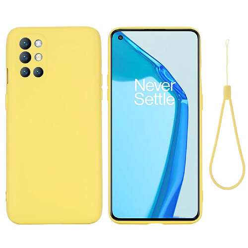 Coque en silicone, antichoc avec sangle jaune pour votre OnePlus 9R