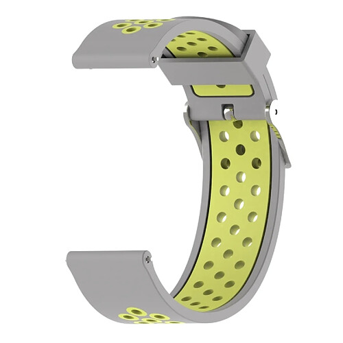 Wewoo Bracelet pour montre connectée Dragonne sport en silicone bicolore Xiaomi Huami Amazfit Bip Lite version 22 mm jaune + gris