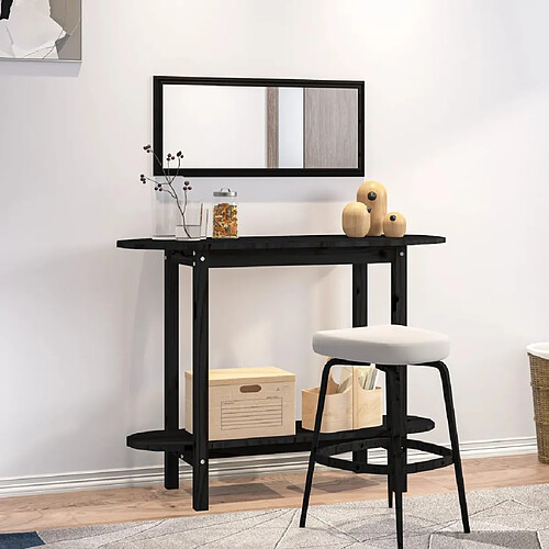 vidaXL Table console Noir 110x40x80 cm Bois massif de pin