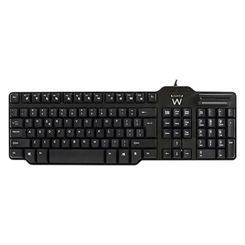 Clavier avec lecteur Ewent EW3252 DNI Noir (Espagnol)