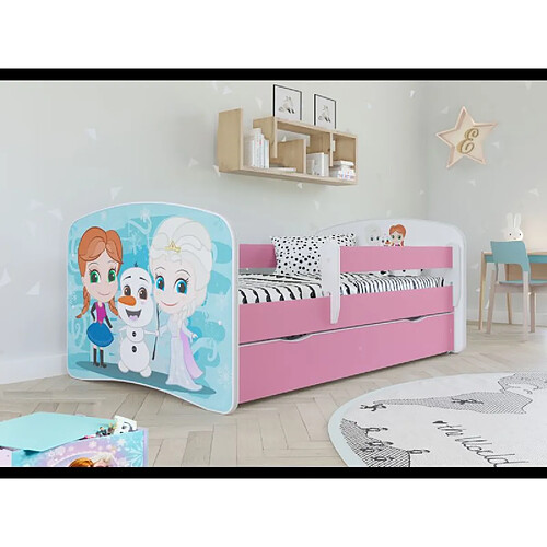 Lit babydreams 2 rose La Reine des neiges tiroir et matelas inclus 160/80