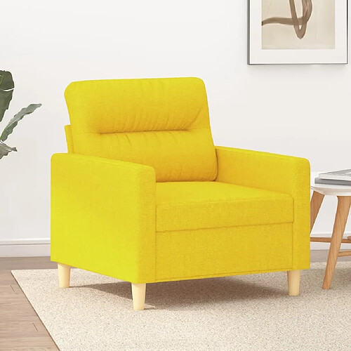 Maison Chic Fauteuil relax,Chaise pour salon Jaune clair 60 cm Tissu -MN62918