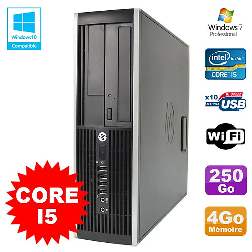 PC HP Elite 8200 SFF Intel Core I5 3.1GHz 4Go Disque 250Go DVD WIFI W7 · Occasion