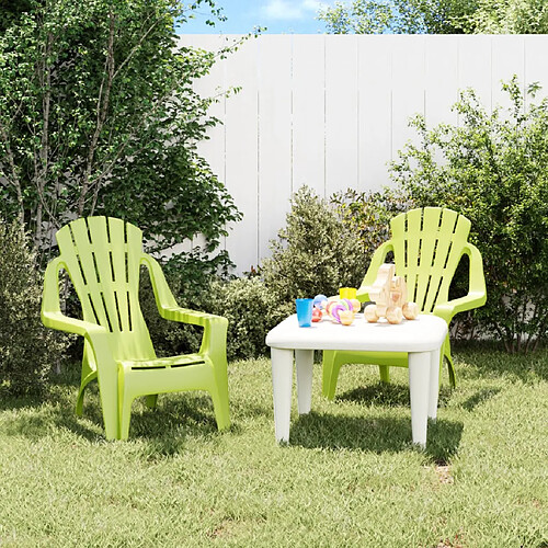 vidaXL Chaises de jardin pour enfants lot de 2 vert 37x34x44 cm PP