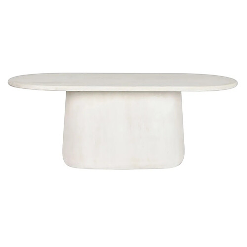 Pegane Table à manger, table de repas rectangulaire en bois de manguier coloris blanc - longueur 200 x profondeur 100 x Hauteur 75 cm