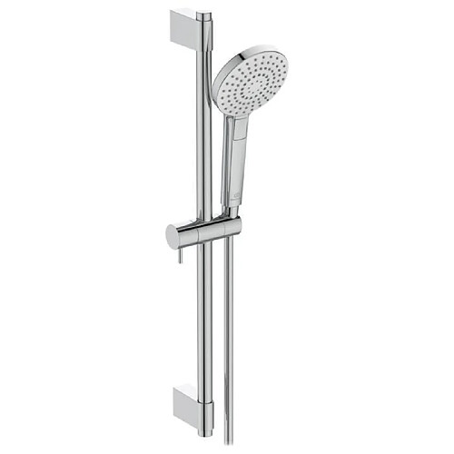 Ideal Ensemble de douche - barre 60 cm et douchette ronde Ø11 cm 3J - Chrome