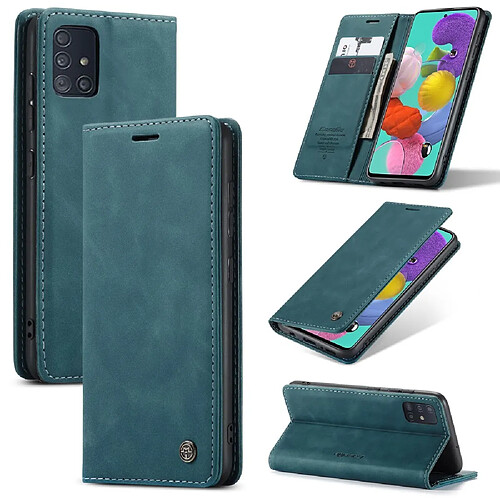 Caseme Etui en PU auto-absorbé vert pour votre Samsung Galaxy A51