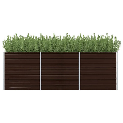 vidaXL Lit surélevé de jardin Marron 240x80x77 cm Acier galvanisé