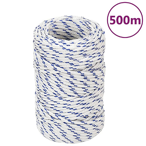 vidaXL Corde de bateau Blanc 2 mm 500 m Polypropylène