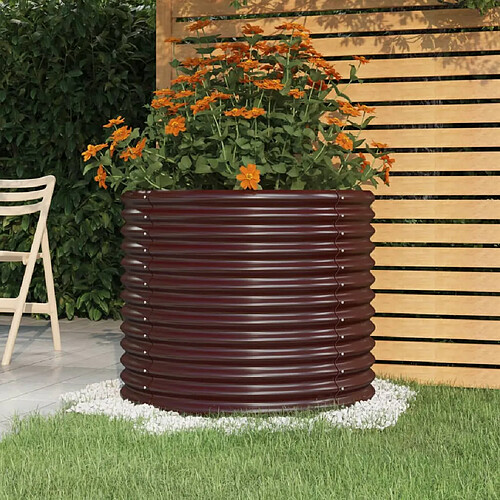 vidaXL Jardinière de jardin Acier enduit de poudre 80x80x68 cm Marron