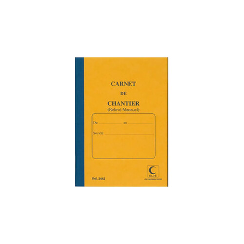 ELVE Carnet de chantier, relevé mensuel, 190 x 130 mm ()