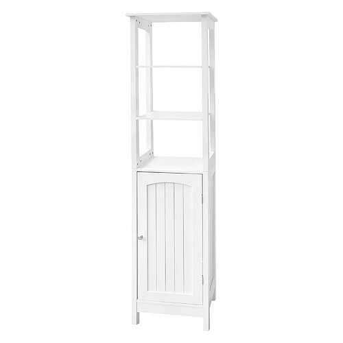 ML DESIGN MODERN LIVING Armoire de rangement salle de bain meuble étagère haut en MDF blanc 40x160x32 cm