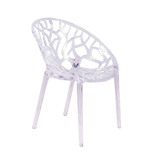 Nest Dream Chaise design en plastique polycarbonate transparent adaptée à l'extérieur - Chrystal