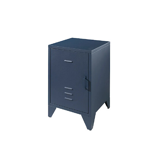 Vipack Chevet en métal Bronxx 1 porte 1 etagere 60x40x40cm Bleu Denim Mat