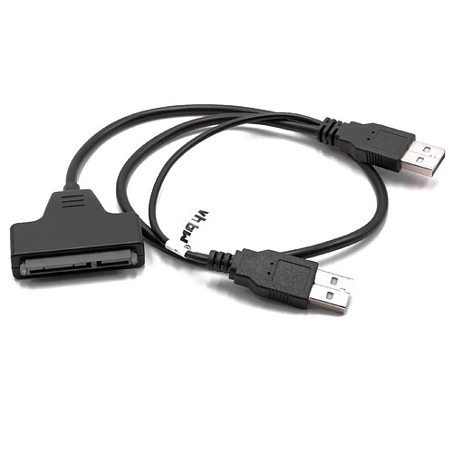 vhbw câble de raccordement SATA vers USB pour disque dur 2'5" HDD - Plug & Play, noir