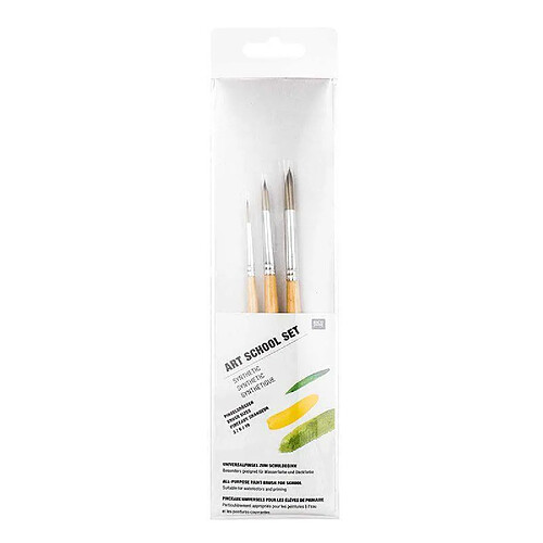 Rico Set de 3 pinceaux beige art school